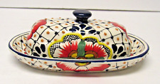 Talavera Pottery Mexican La Flor Butter Dish picture