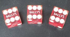3 Craps Dice Retired Ballys Real Live Showgirl Las Vegas Red Same Serial Number picture