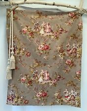 Antique French Toile Printed Cotton Fabric 19th Century Aged Charming picture