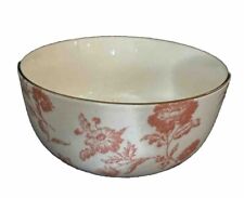 Coral Floral , Porcelain Bowl With Gold Rim / Made In China picture
