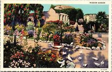 Mission Garden Birds Flowers Season Front Corridor Unposted Vintage Postcard picture