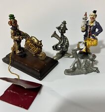 A Lot of 4 Vintage Pewter and Metal Small Collectable Clowns. The Little Hobo. picture