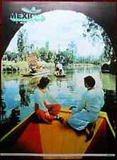 Original Poster Mexico Xochimilco Lake Canal Trajinera Boat Pair Nature Tourism picture