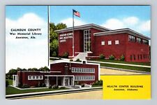 Anniston AL-Alabama, Calhoun County War Mem Library, Antique Vintage Postcard picture