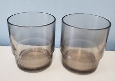 Tupperware Set of 2 Acrylic Smoky Gray Clear 10 oz Tumbler Cups Stackable picture