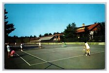 Grossinger NY New York All Weather Tennis Courts Hotel Resort Chrome Postcard picture