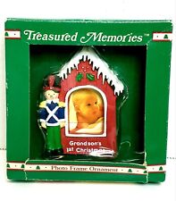 Vintage Russ Treasured Memories Grandson's First Christmas Photo Frame picture