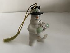 lenox snowman ornament holding  star mint clean vintage holiday cheer 3.5