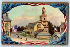 Philadelphia PA Postcard Independence Hall Building Flags Embossed Tuck c1910's picture