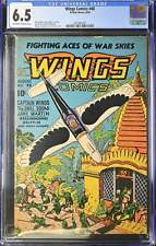 Wings Comics #48 Fiction House 1944 6.5 FN+ CGC Graded Art Saaf 1st Print Comic picture
