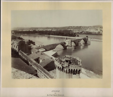 France, Avignon, Pont Saint-Benezet, ca.1875, vintage albumin print wine print picture