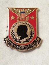 US Navy USS FORRESTAL CV-59 1 inch Pin Double Post picture
