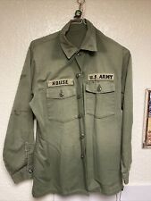 🪖Vintage US Army Button Shirt 15.5 X 35 1970s.  Varying Condition With Patch picture