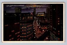 New York City- NY, Herald Square Looking Up Broadway At Night, Vintage Postcard picture