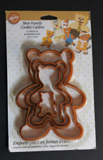 Vintage 90s New Sealed Package Wilton Brown Bear Family Cookie Cutters Set of 4 picture