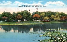 Postcard IN near Peru Lake Manitou Waterlilies 1947 Linen Vintage PC H6617 picture