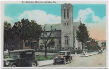 Laminated Reproduction Postcard Latrobe PA Catholic Church picture
