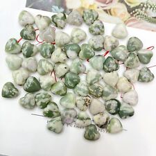 50pcs Small Natural Auspicious Jade Stone Healing Heart Gemstone Decor 12x6mm picture