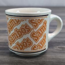 Vintage Sambo’s Diner Restaurant Coffee Mug Orange Outline Print Logo 8oz picture