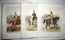 Lot of 12 1800's hand-colored? lithographs of French Empire Cavalry picture