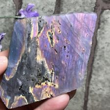 Natural Purple Labradorite Crystal Rough Slab / Slice rock Madagascar 75g F19 picture