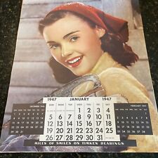 rare 1947 timken bearings smiles calendar picture