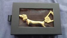 Belwith Keeler brass Dachshund dog bottle opener. Breweriana Beer New in box picture