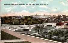 Postcard 1922 Burlington Street Bridge Dam Powerhouse City Iowa D58 picture