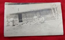 Antique 1911 RPPC Postcard Family at Ranch Cabin, Colorado picture