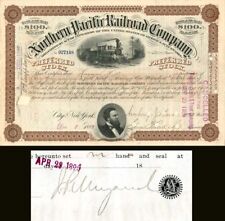 Northern Pacific Railroad Co. with attached document signed by J.P. Morgan Jr. - picture
