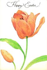 Beautiful Orange Tulips, Happy Easter Postcard picture