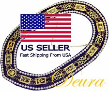 Masonic GRAND LODGE RHINESTONE Chain Collar PURPLE DMR-100GPRS USA SELLER picture