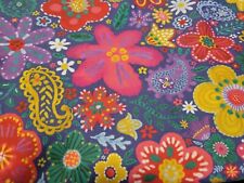 Petal Signature Bright Summer Paisley Floral Cotton Fabric Material 2 yds FLAW picture