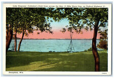 c1940's Lake Kegonsa Colladay's Point from Across The Bay Stoughton WI Postcard picture
