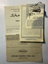 Vintage 1950's Shop Mate Electric Saw Power Tool handbook and original tags picture