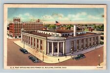 Canton OH-Ohio US Post Office And Ohio Power Building Aerial Vintage Postcard picture