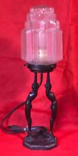Vintage 1927 Art Deco Frankart Lamp L211  W/ Frosted Skyscraper Shade - Marked picture