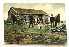 Early Days in Nebraska, Pioneers Settlers, Horses, Cow Vintage Postcard picture