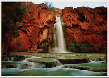 Ethereal Emerald Beauty Havasu Falls Grand Canyon Arizona Fred Harvey Postcard picture