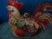Colorful Porcelain Rooster Fruit Decorative figure picture