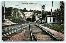 1913 PERKASIE PA THE TUNNEL RAILROAD RAILWAY SIGNAL EARLY POSTCARD P4147 picture