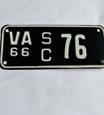 1966 Virginia Motorcycle 🏍️ Sidecar License Plate. Mint Rare Vintage Tag # 76 picture