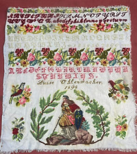 antique vintage alphabets embroidery sampler needlework 18th century item182 picture