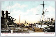 Postcard Battleships in Dry Dock at League Island Navy Yard, Philadelphia S130 picture