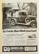 1937 Mobiloil Socony Vacuum oil Vintage Ad For trucks more work less cost picture