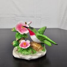 Vintage Porcelain Hummingbird Figurine Wal-Mart Taiwan Flowers Display Porcelain picture