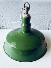 Vintage Green Enamel Industrial / Farmhouse Pendant Light (16” Diameter) picture