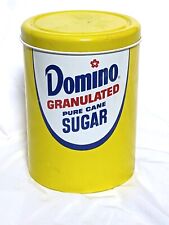 Domino Sugar Yellow Metal Tin Canister Amstar Corporation Vintage picture