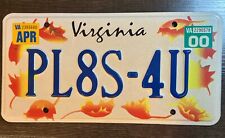 Virginia Vanity License Plate Tag Va Personalized PL8S-4U APLCA Man Cave Sign picture