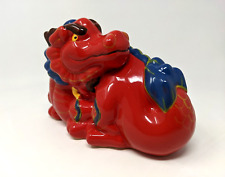 Wells Fargo Ceramic Dragon Coin Piggy Bank 2012 Year of the Dragon Red VGC picture